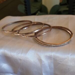 Elegant Rose Gold Bangle Set